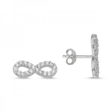 Cercei argint 925 rodiat cu simbolul infinit si zirconii albe - Infinite You ETU0025 [0]
